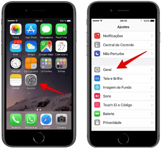 Formatar um iPhone. Telas 1 e 2.