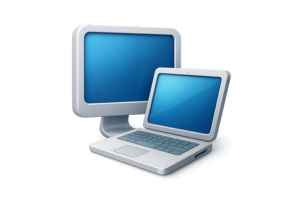 Ícone da categoria Computadores: desktop e laptop.