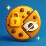 Miniatura: Biscoito (cookie) com ícones de privacidade.